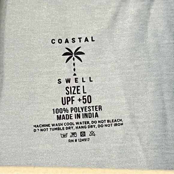 Men’s Coastal Swell UPF+50 Sun Protection Polo Shirt Beach Wear Fun in t… - Picture 5 of 7